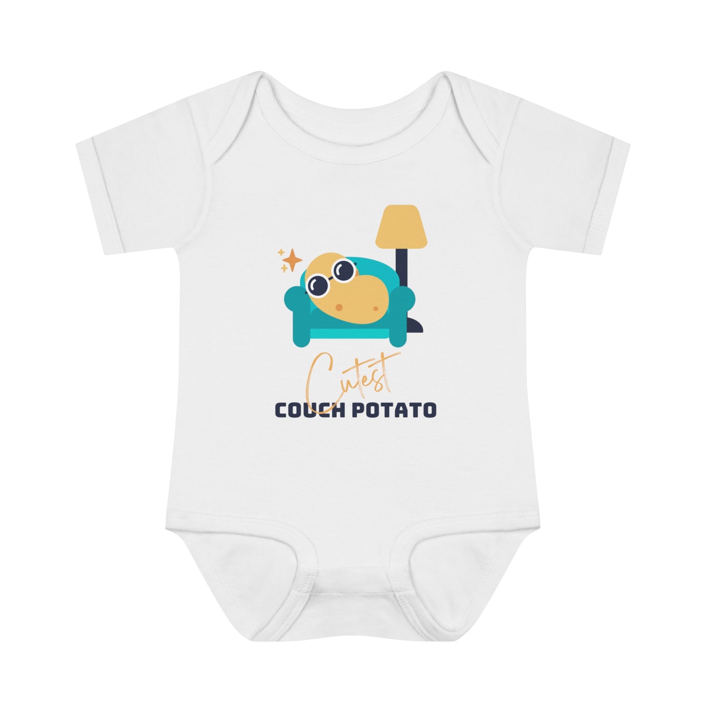 The Cutest Couch Potato - Baby Onesie Teal