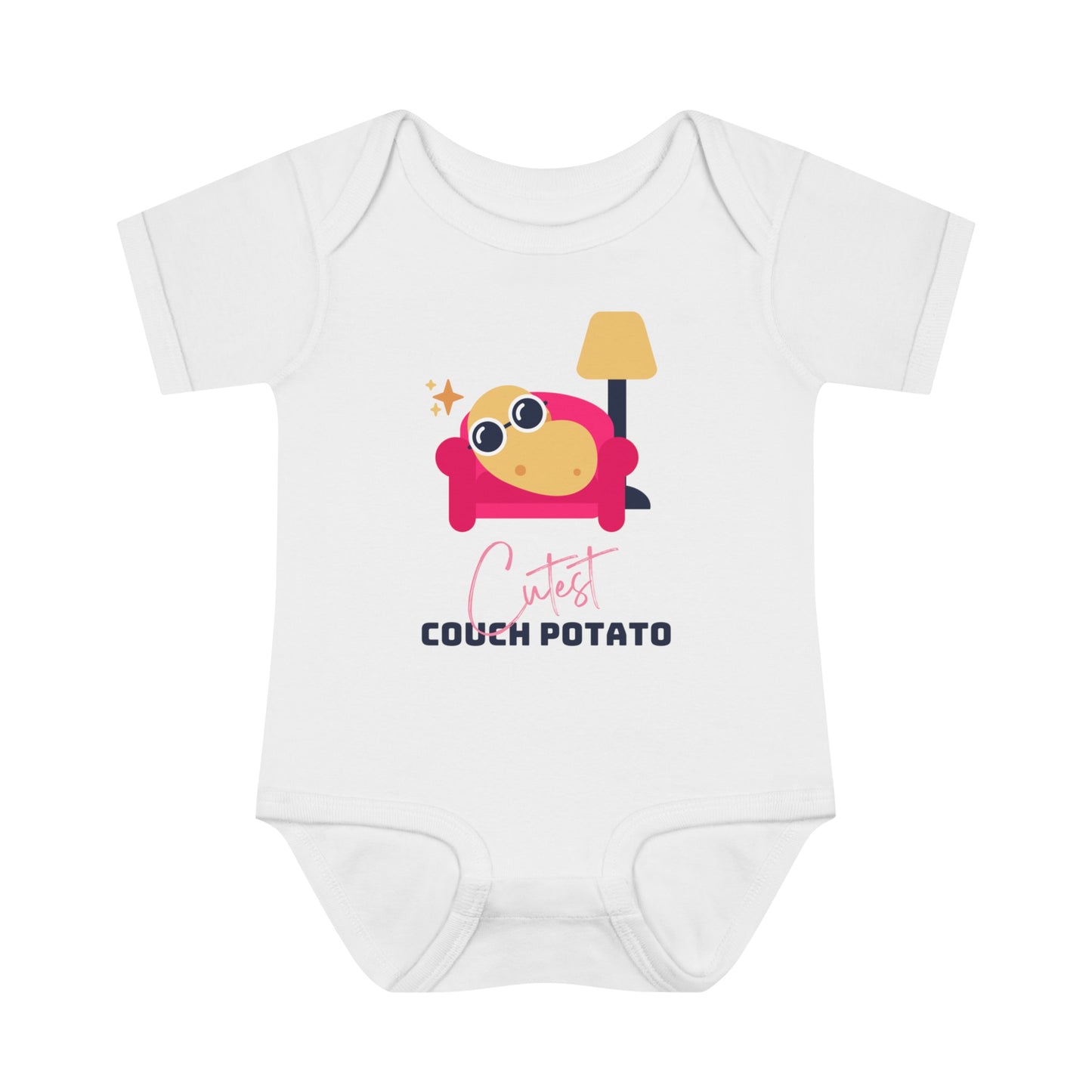 The Cutest Couch Potato - Baby Onesie Pink