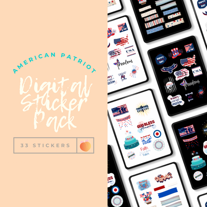 American Patriot Digital Stickers Pack - 33 Creative USA-Inspired Designs